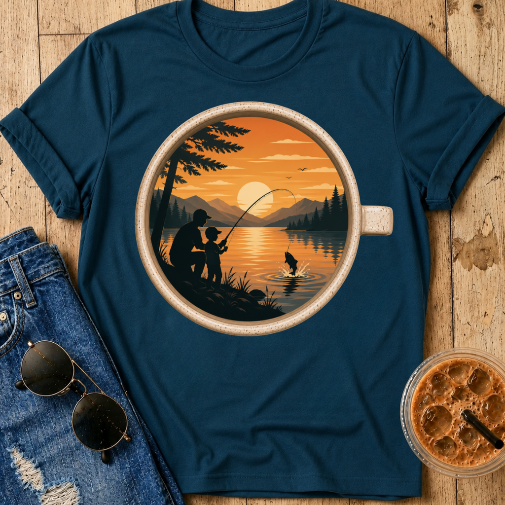 Fishing Coffee Cup T-Shirt
