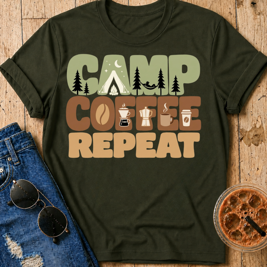 Camp, Coffee, Repeat T-Shirt