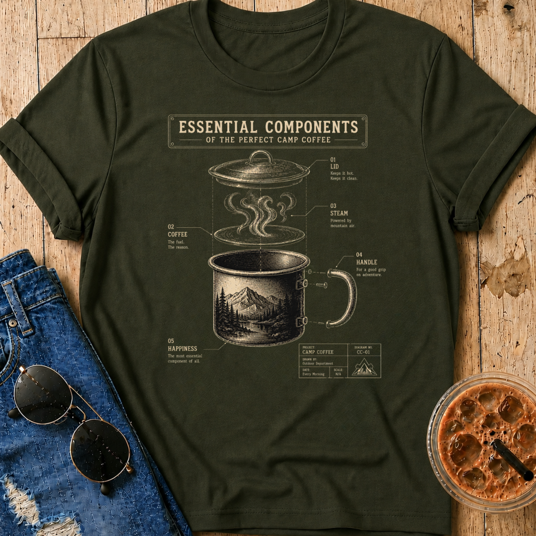 Camp Coffee Components T-Shirt