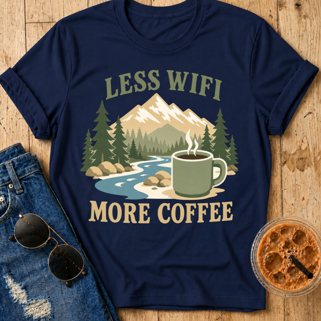 Less Wifi More Coffee T-Shirt