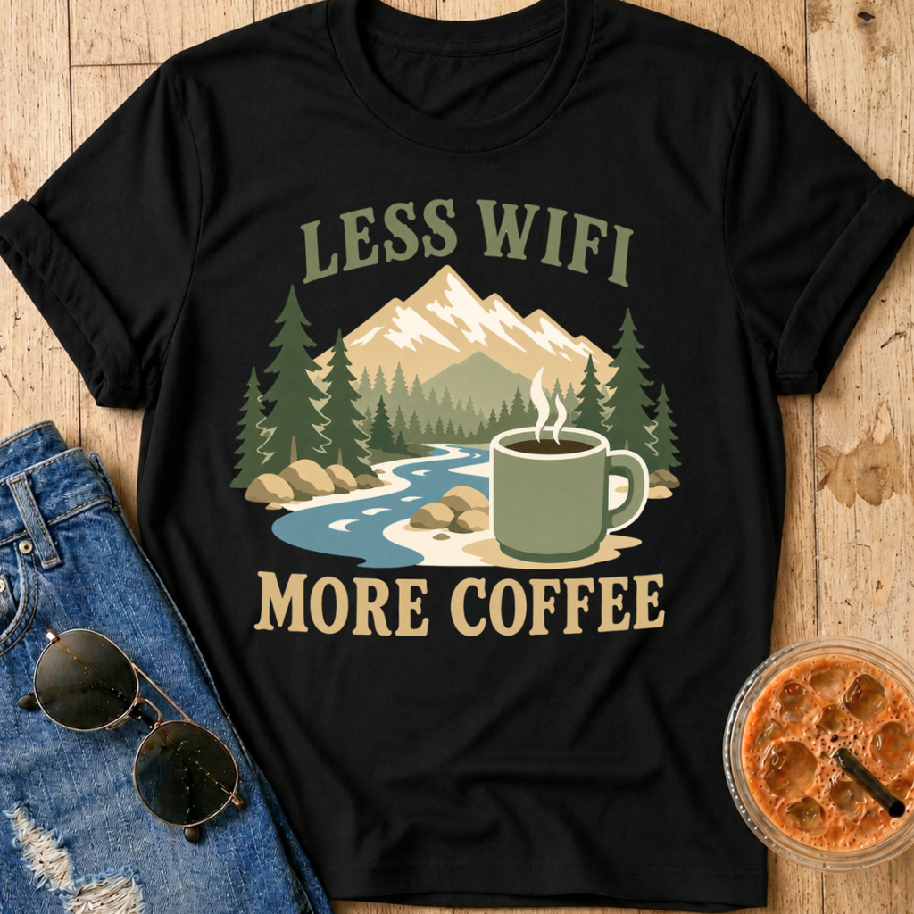 Less Wifi More Coffee T-Shirt