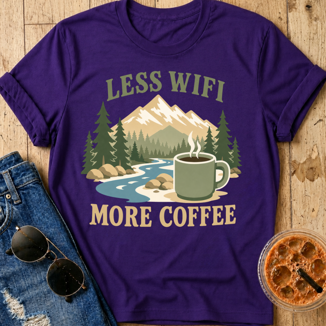 Less Wifi More Coffee T-Shirt