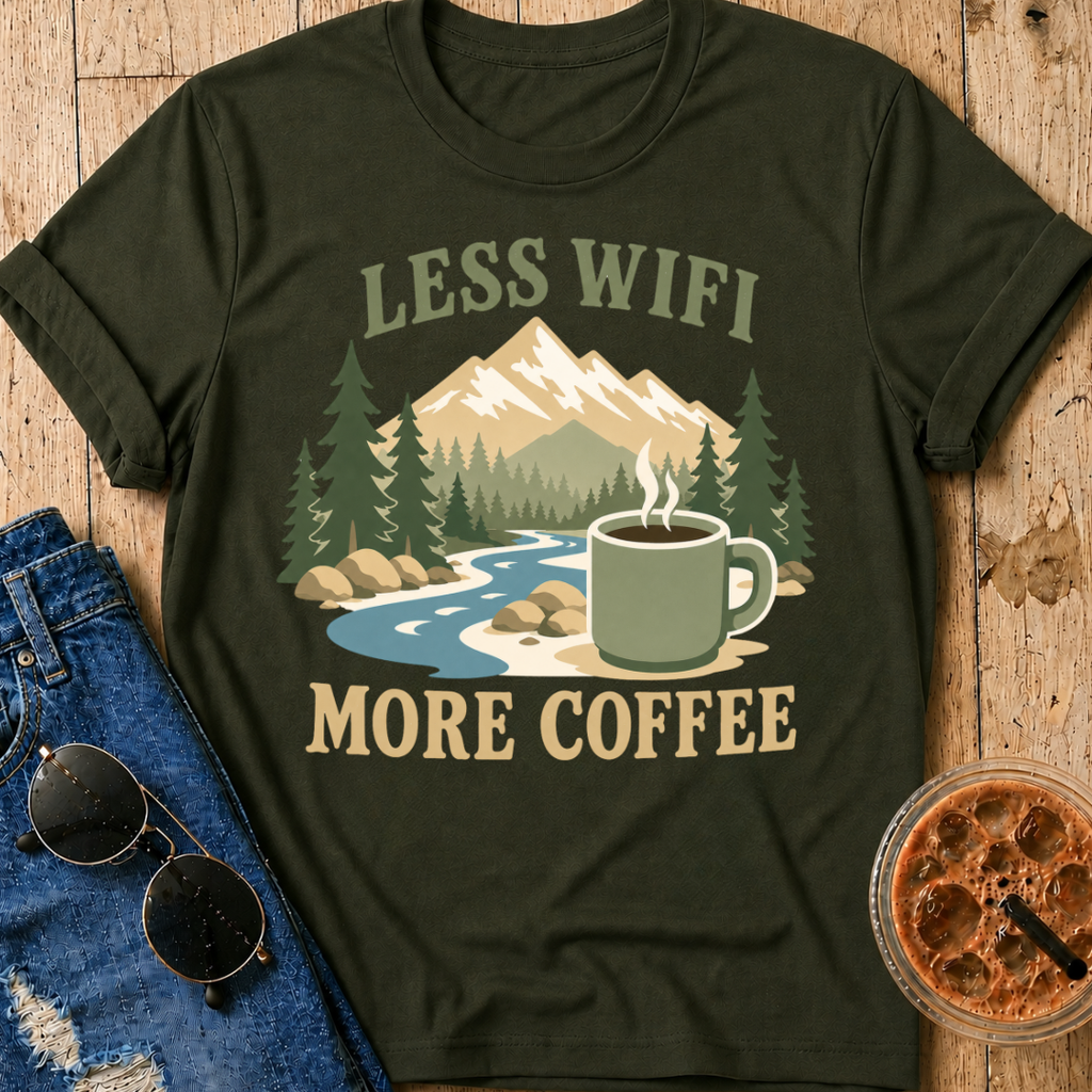 Less Wifi More Coffee T-Shirt