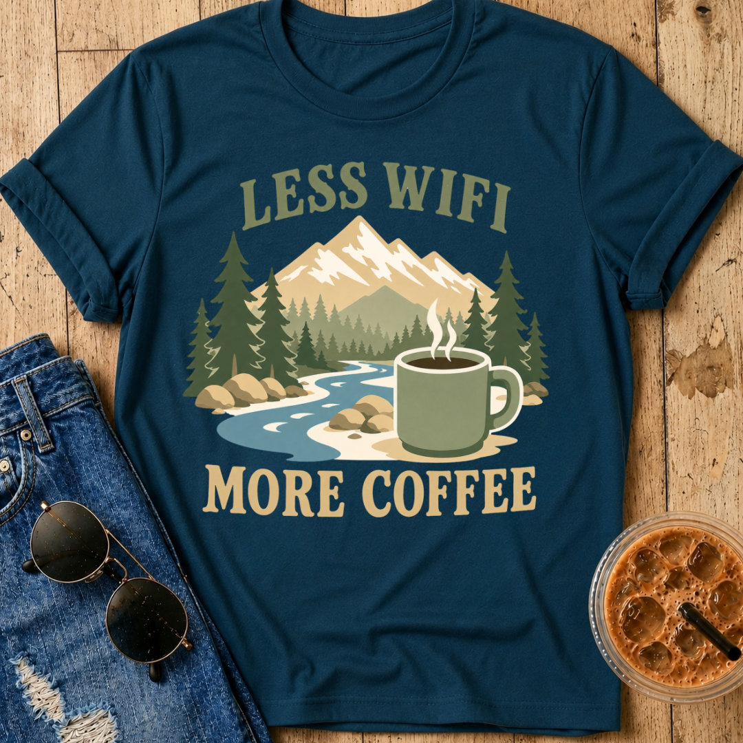 Less Wifi More Coffee T-Shirt