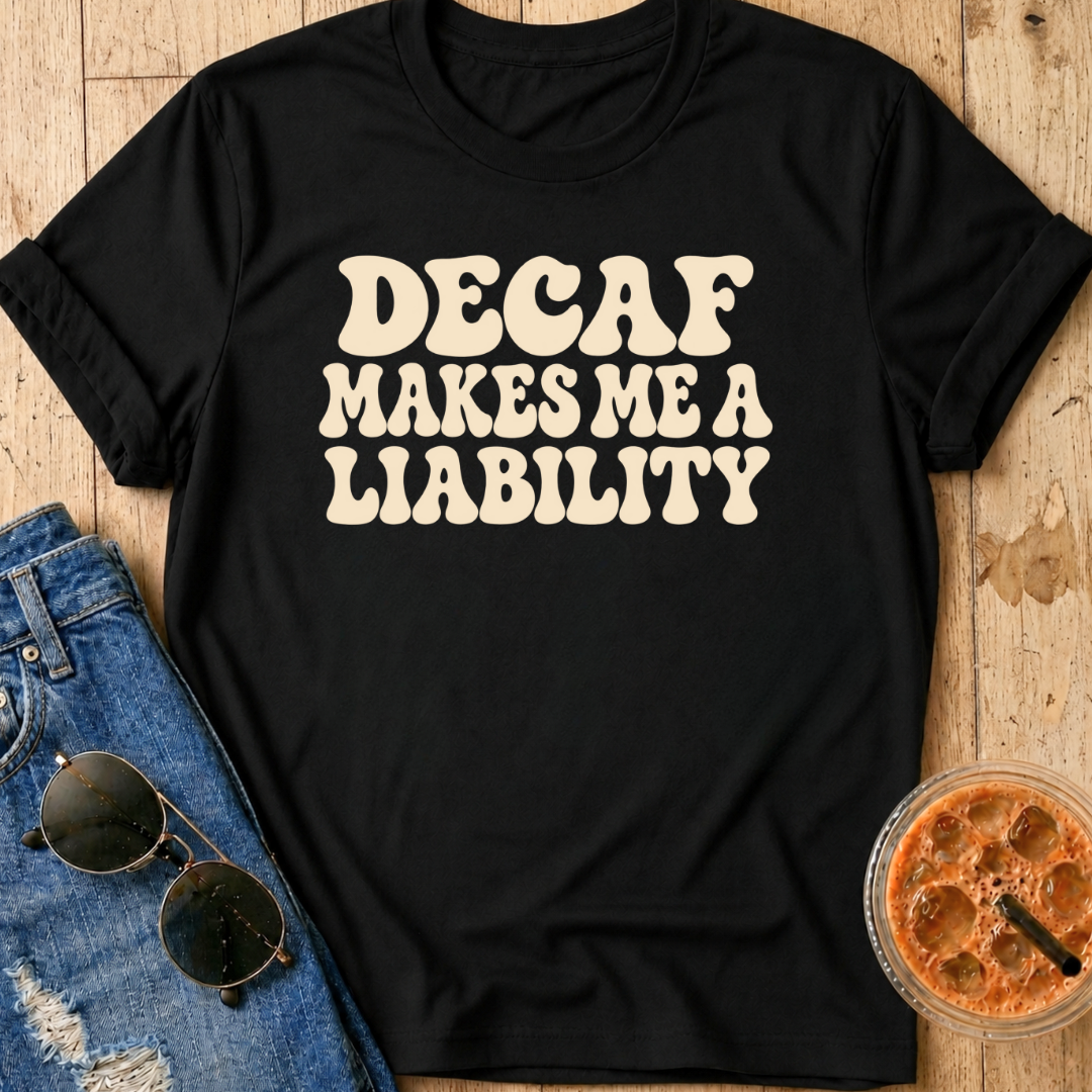 Decaf Makes Me A Liability T-Shirt