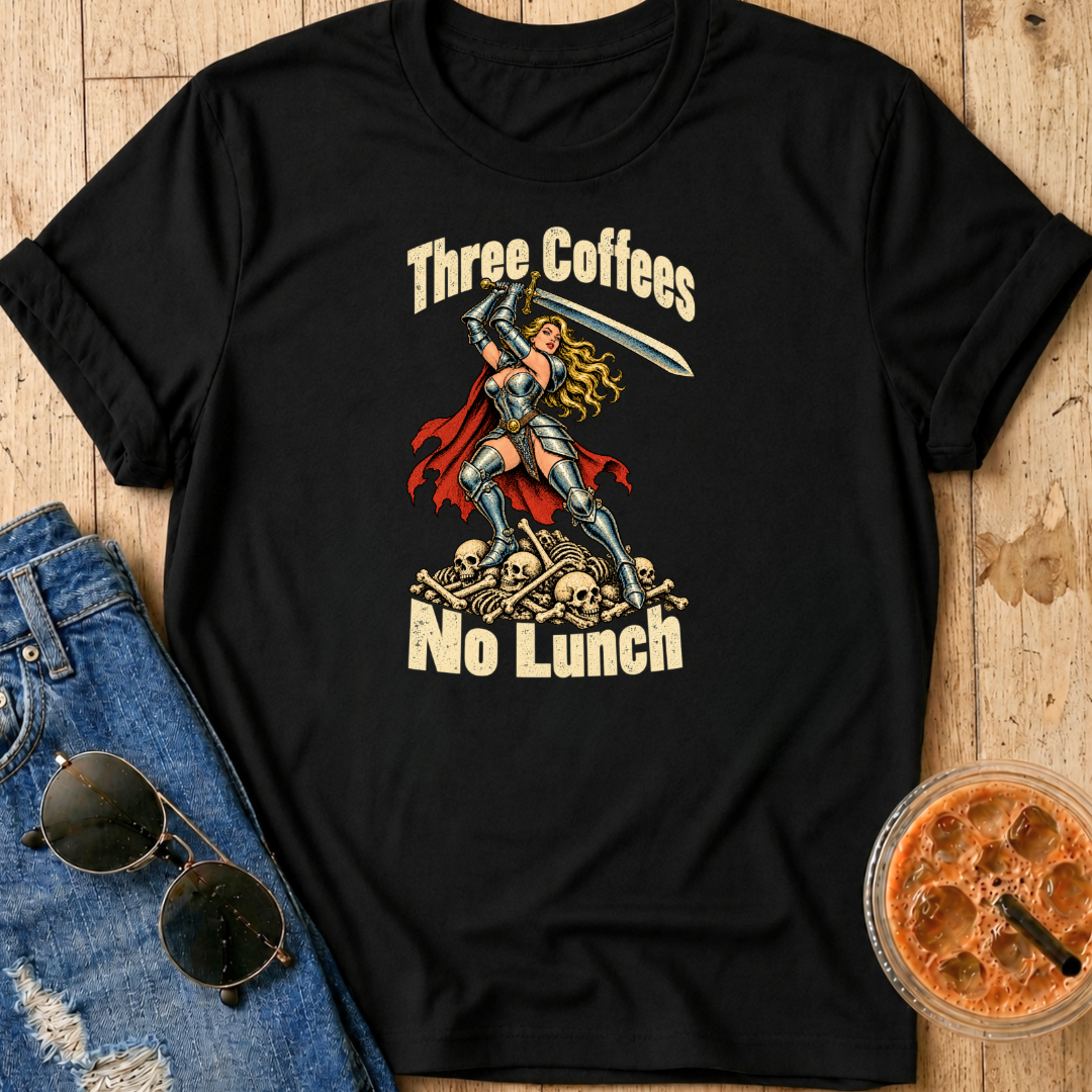 Three Coffees No Lunch T-Shirt