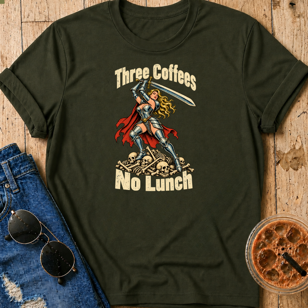 Three Coffees No Lunch T-Shirt