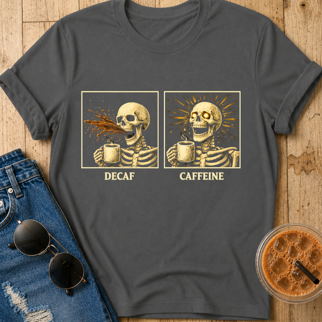 Decaf vs. Caffeine T-Shirt