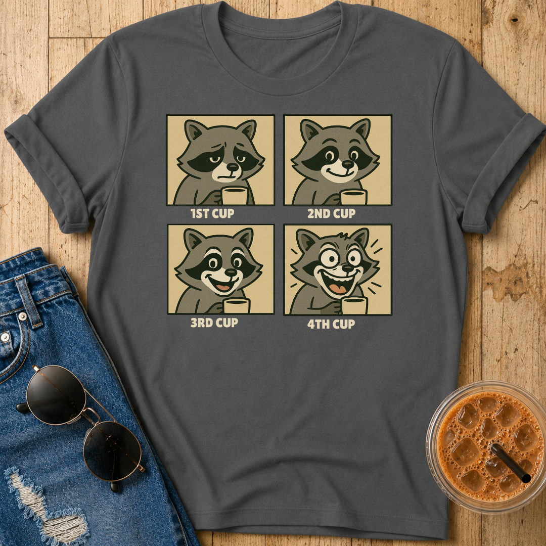 Coffee Mood Raccoon T-Shirt