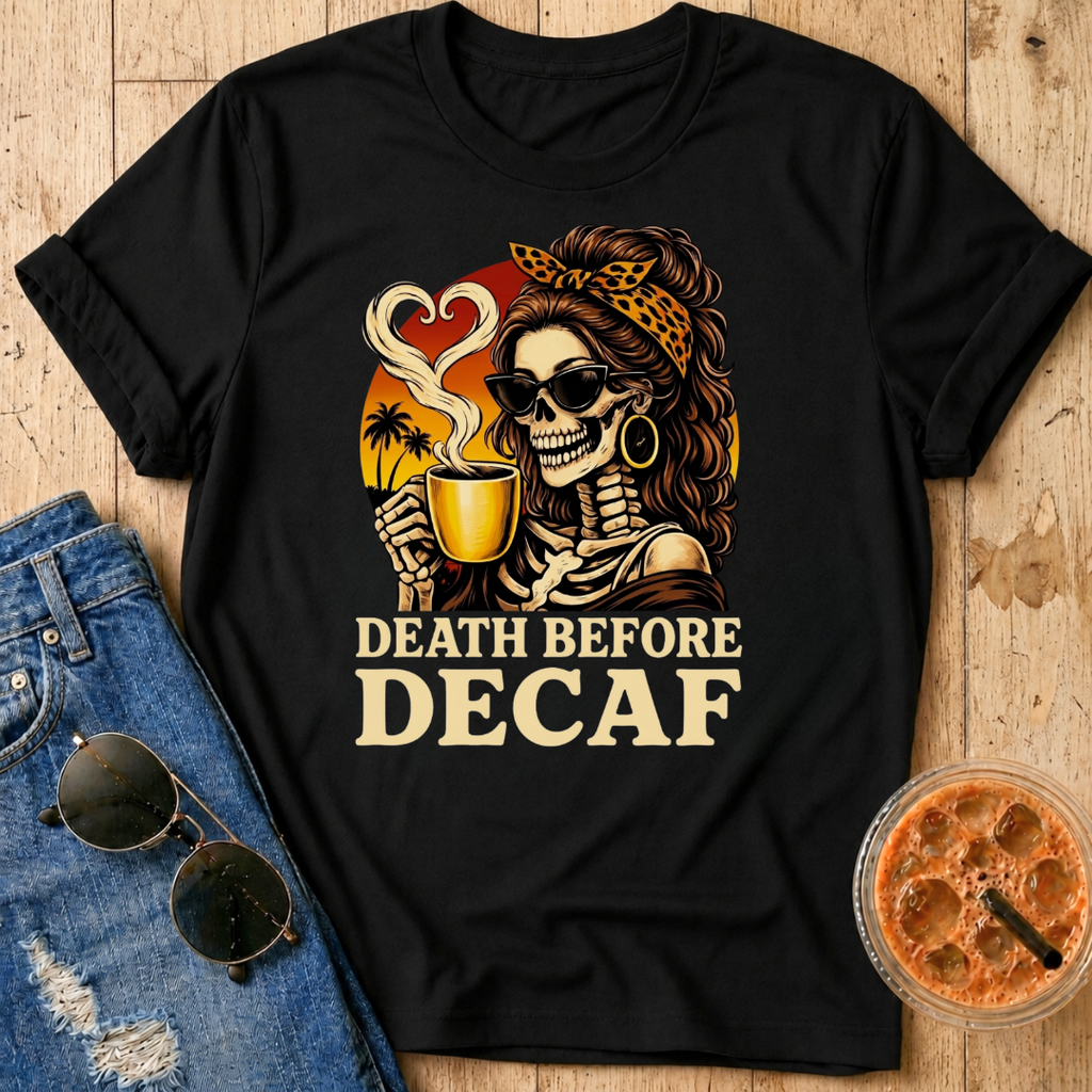 Death Before Decaf T‑Shirt