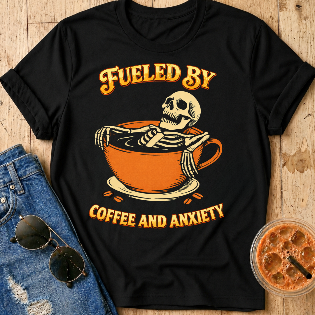 Fueled by Coffee and Anxiety T‑Shirt