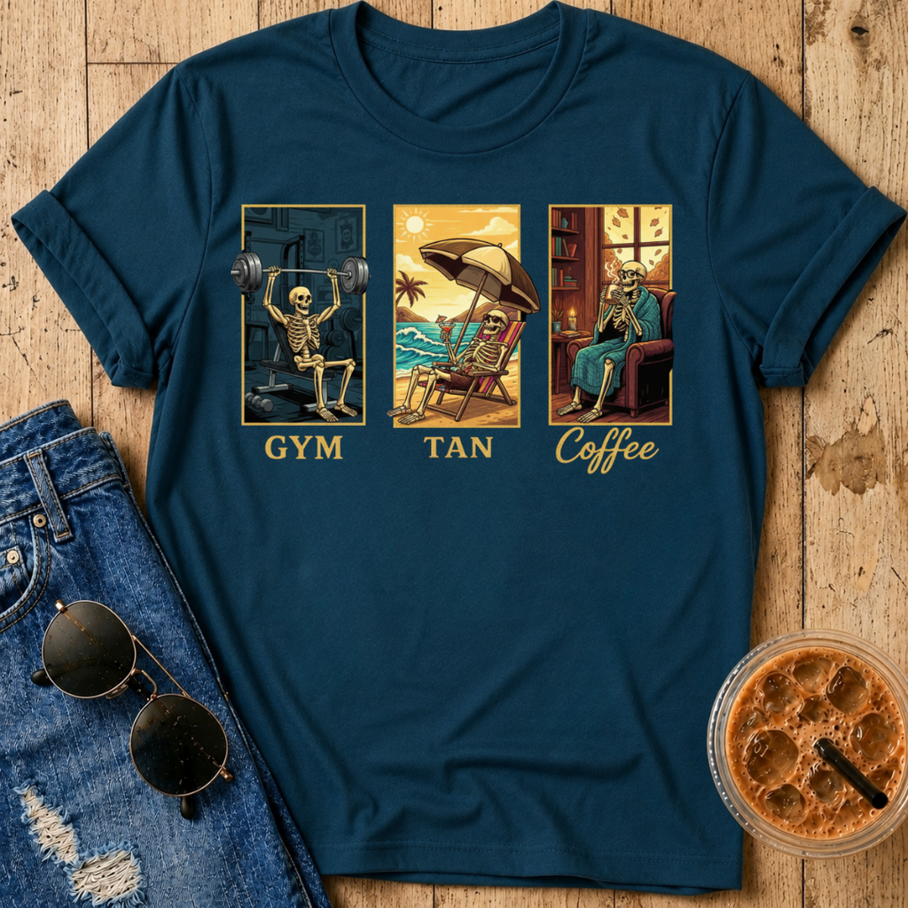 Gym, Tan, Coffee T-Shirt