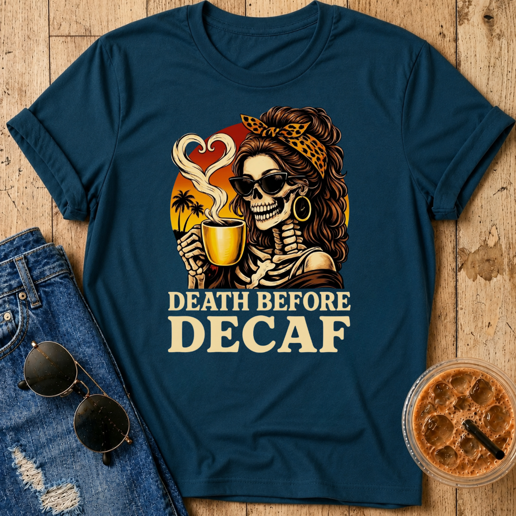 Death Before Decaf T‑Shirt