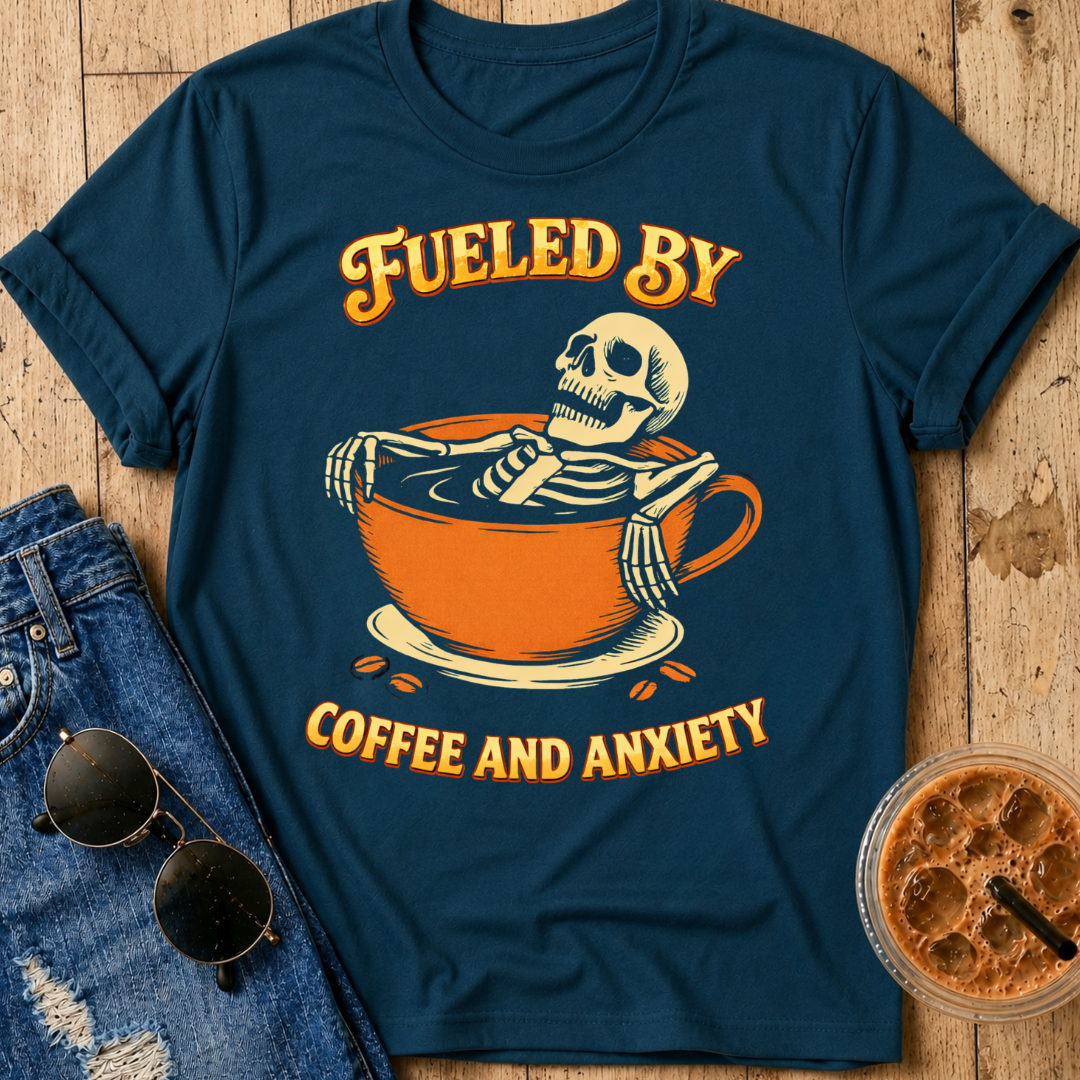 Fueled by Coffee and Anxiety T‑Shirt