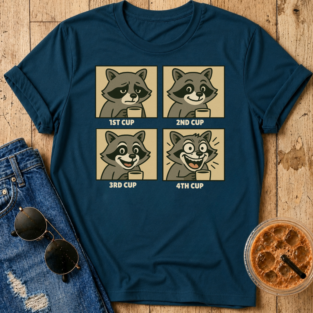 Coffee Mood Raccoon T-Shirt
