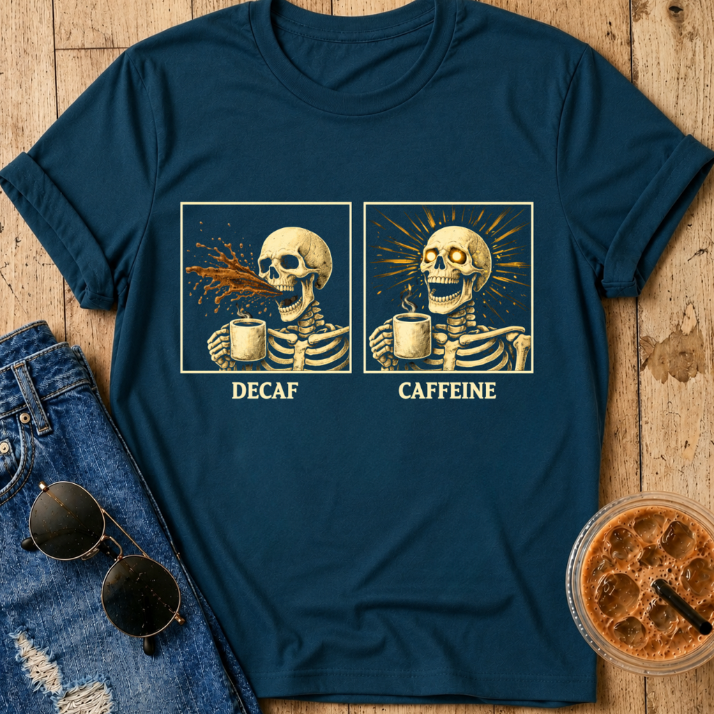 Decaf vs. Caffeine T-Shirt