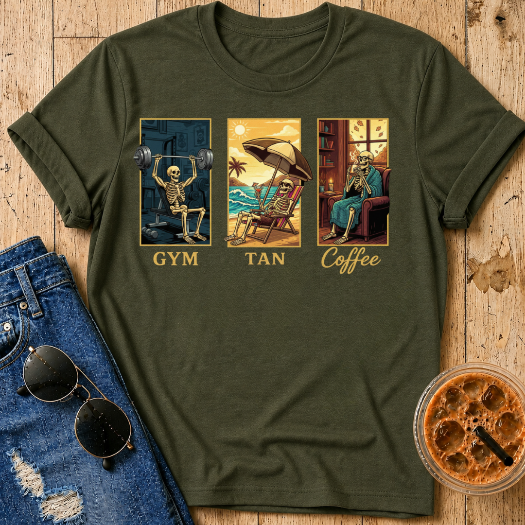 Gym, Tan, Coffee T-Shirt