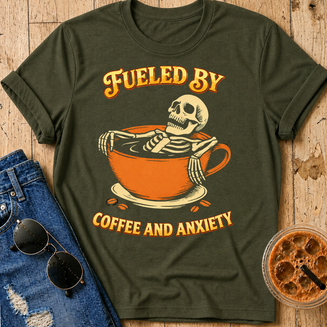Fueled by Coffee and Anxiety T‑Shirt