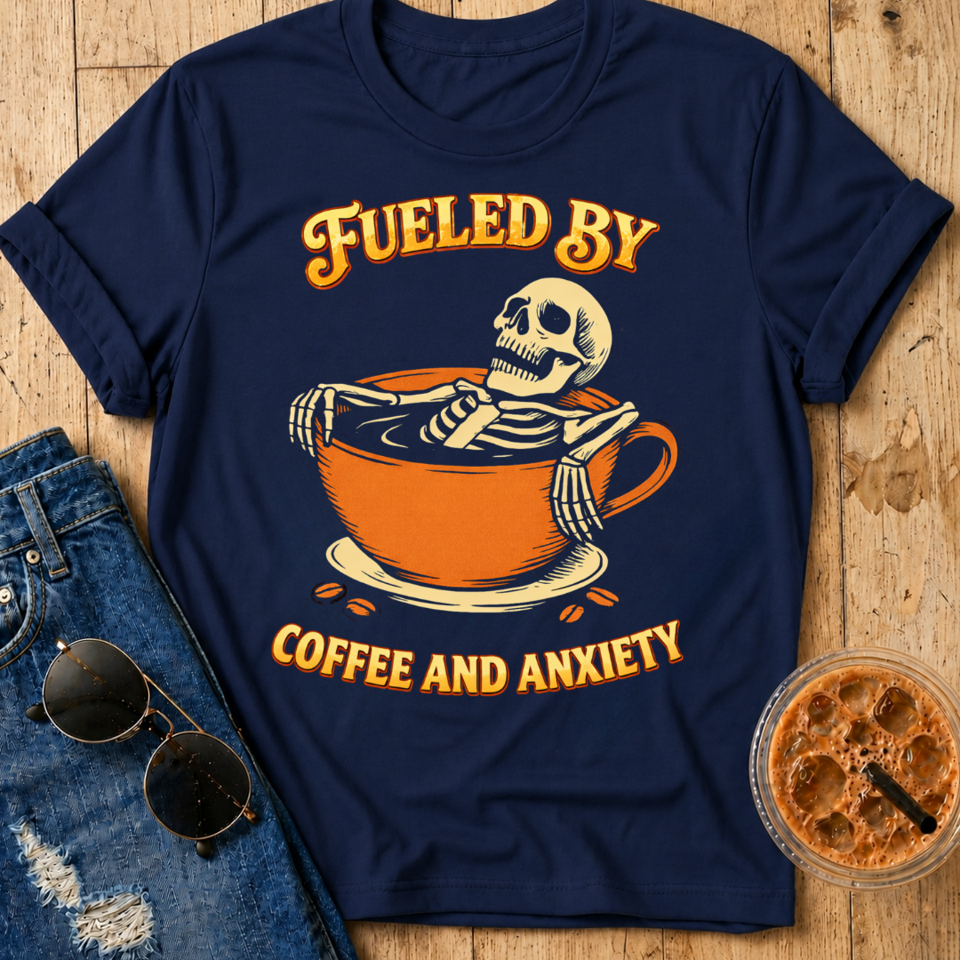 Fueled by Coffee and Anxiety T‑Shirt