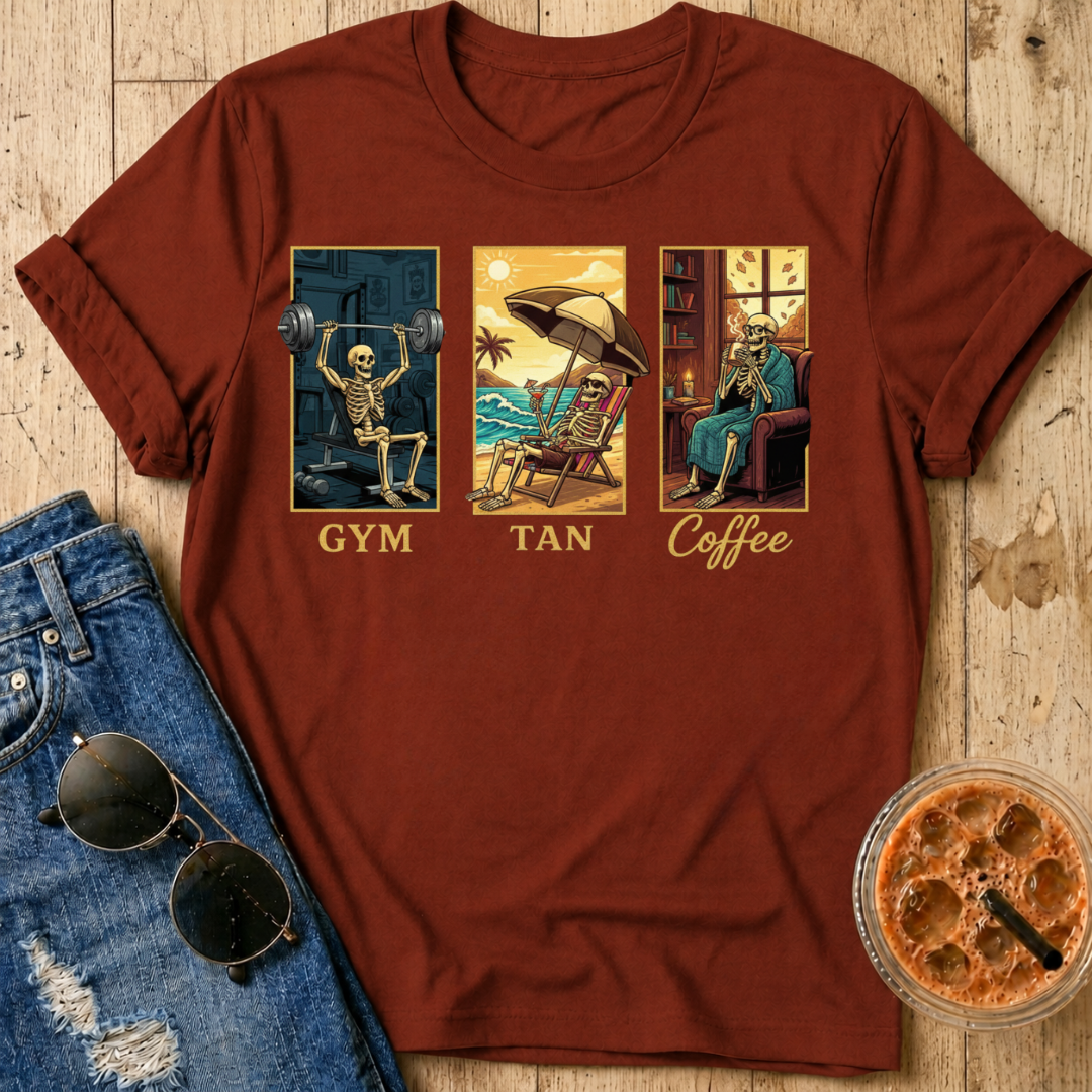 Gym, Tan, Coffee T-Shirt