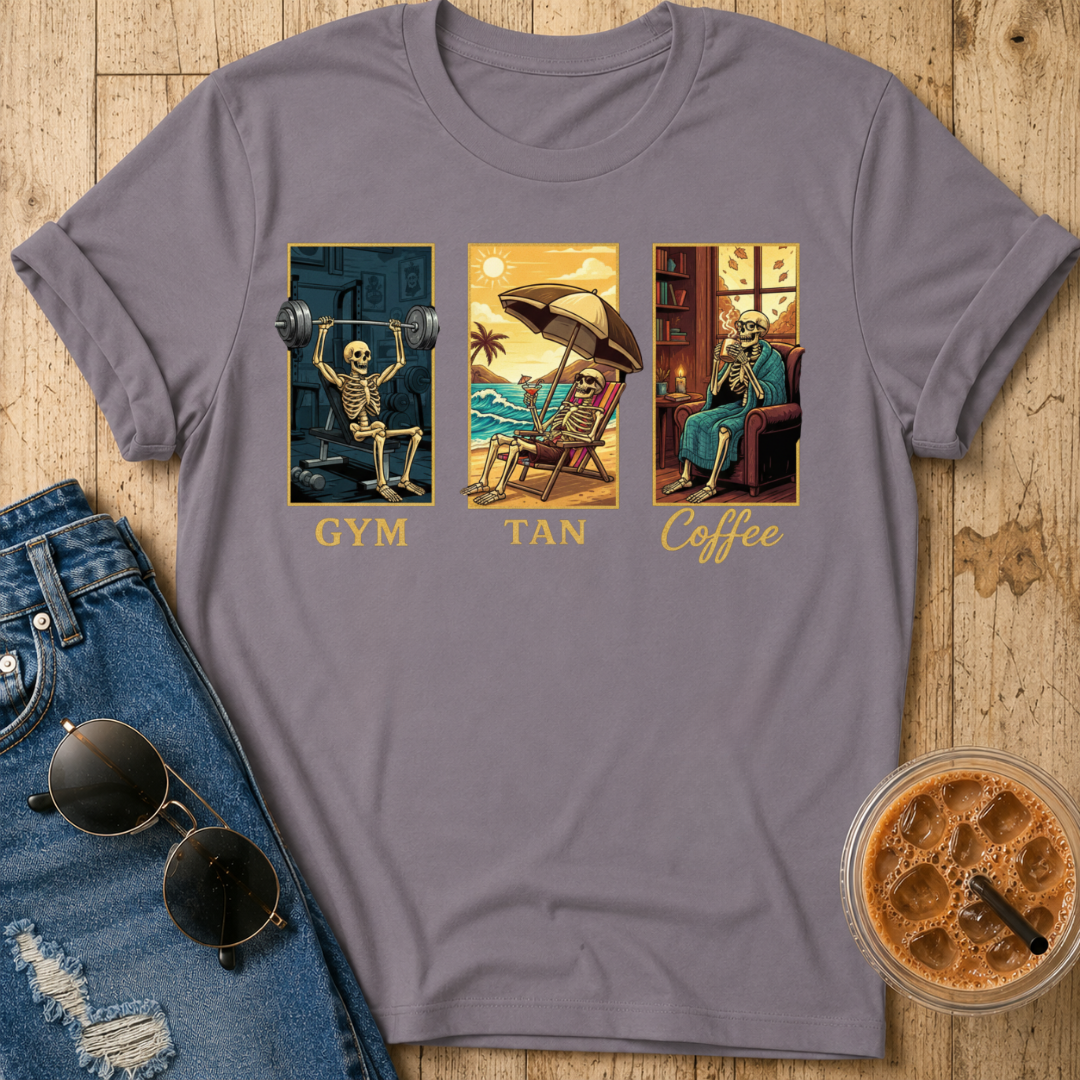 Gym, Tan, Coffee T-Shirt